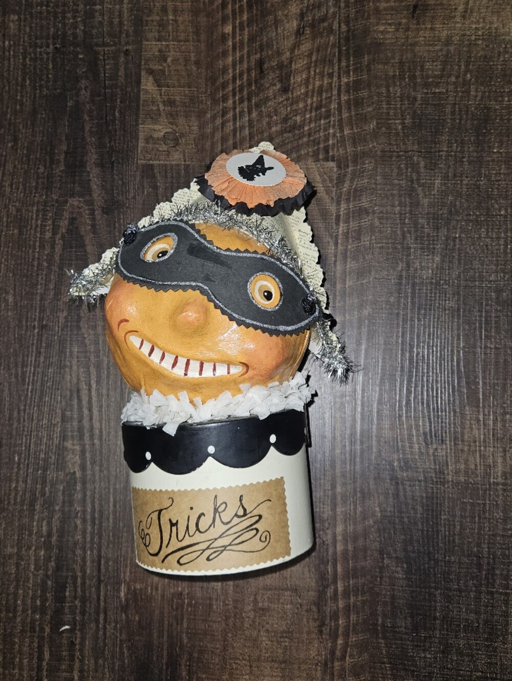 Vintage 2006 Nicol Sayre Collection Tricks Pumpkin Head Candt Container Figure